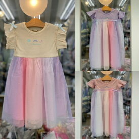 チュールワンピース 100cm 110cm 120cm 130cm 半袖ワンピース キッズ 子供服 女の子 グラデーション 虹 レインボー きらきら ゆめふわ ガールズ お姫様 プリンセス ドレス 子供に大人気 オーロラカラー ユニコーン刺繍