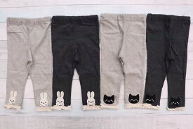 レギンス 9分丈 スパッツ 80cm 90cm 95cm 100cm 110cm 120cm 130cm ねこ うさぎ リボン 子供服 PALHOUSE パルハウス キッズ 女の子 ベビー 春 夏 秋 冬