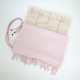 【FENDI】フェンディ ミンクマフラー ピンク ミンク×カシミヤ×ラムスキン FVG480【中古】【代金引換不可】/br4156kw