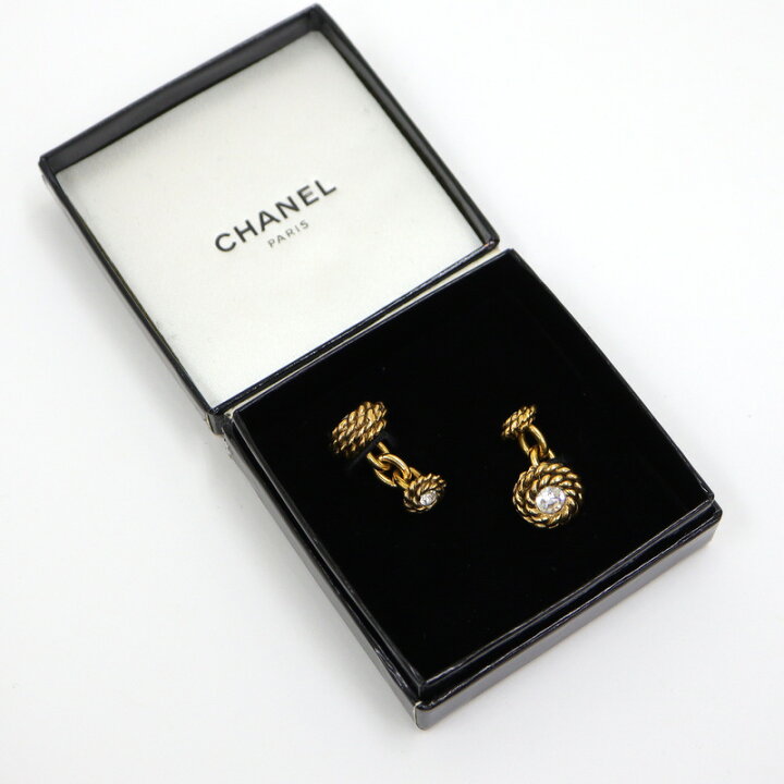 楽天市場】【CHANEL】シャネル カフス ヴィンテージ GP×ラインストーン  