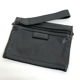 【BOTTEGA VENETA】ボッテガヴェネタ クラッチバッグ パンチング レザー ブラック 566199【中古】【代金引換不可】/kt09987tg