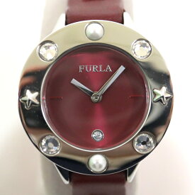 【FURLA】フルラ クラブ クォーツ 腕時計 レッド 赤文字盤 SS/レザー QZ 876207 4251109528【中古】【代金引換不可】/ok03000tg