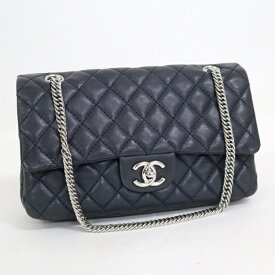 【CHANEL】シャネル マトラッセ25 Wフラップチェーン ショルダーバッグ 11番台 シルバー金具【中古】【代金引換不可】/ko00653ng