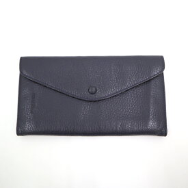 【GIORGIO ARMANI】ジョルジオアルマーニ 三つ折り長財布 ネイビー レザー【中古】【代金引換不可】/tm03741ar