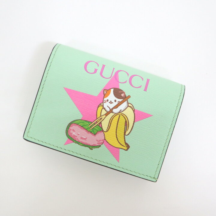 楽天市場】【GUCCI】グッチ 二つ折り財布 桜餅ばなにゃ レザー ペール 