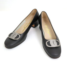 【Salvatore Ferragamo】サルバトーレフェラガモ パンプス レディース ロゴバックル 5C【中古】【代金引換不可】/kr12323kw