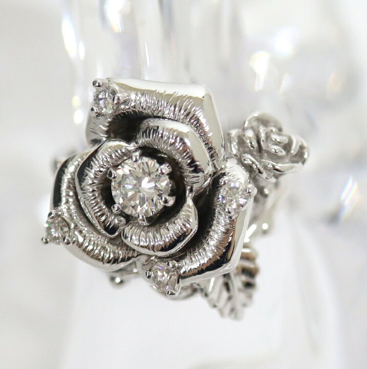 楽天市場】【Jewelry】13g K18WG リング D0.50 バラモチーフ/ホワイト  
