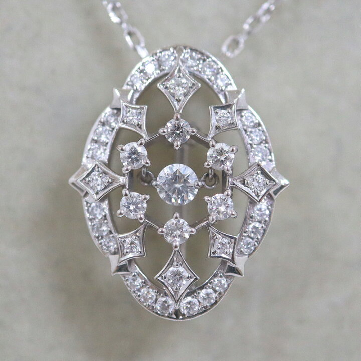 楽天市場】【MIKIMOTO】ミキモト スイングダイヤ・ネックレス K18WG  