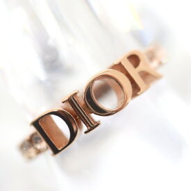 【Dior】ディオール ディオレヴォリューション ラインストーンリング ピンク ロゴ ＃10.5 【中古】【代金引換不可】/ok04458md