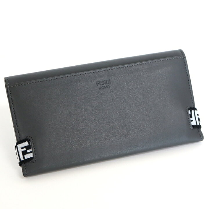 楽天市場】【FENDI】フェンディ 二つ折り長財布 レザー グレー  