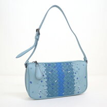 BOTTEGA VENETA サンショルダーバッグ イントレチャート×フラワー刺繍 