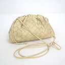 【BOTTEGA VENETA】ボッテガヴェネタ ザ・ポーチ ショルダーバッグ イントレチャート ラムレザー ベージュ 585852【中…