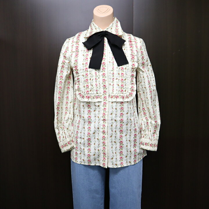 楽天市場】【GUCCI】グッチ フリル長袖シャツ 36サイズ ホワイト 花柄 