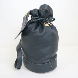 【LOEWE】ロエベ ヴィンテージ巾着ワンショルダーバッグ レザー ブラック 14.76.46【中古】【代金引換不可】/br5592tg