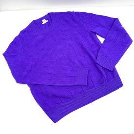 【HERMES】エルメス ニット・セーター 長袖 ウール100% パープル×H柄 #42【中古】【代金引換不可】/br6627kw