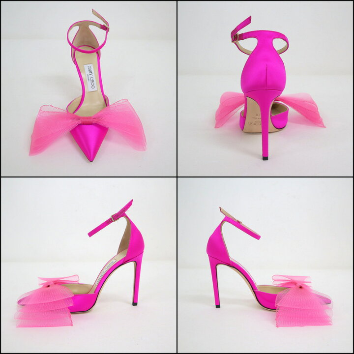 ドリーム池田店】JIMMY CHOO AVERLY100 リボン パンプス フューシャ 