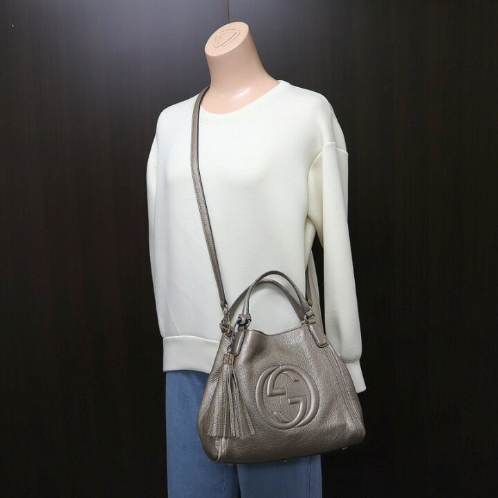 楽天市場】【GUCCI】グッチ ソーホー ハンドバッグ シャンパンゴールド 