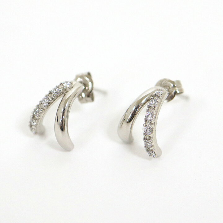 楽天市場】【ete】エテ ビジュー ダブルライン ピアス ホワイト 