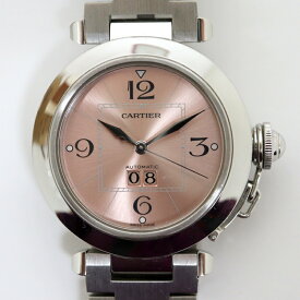 【Cartier】カルティエ パシャC・ビッグデイト 腕時計 自動巻き SS シルバー×ピンク文字盤 2475【中古】【代金引換不可】/kt09702tg