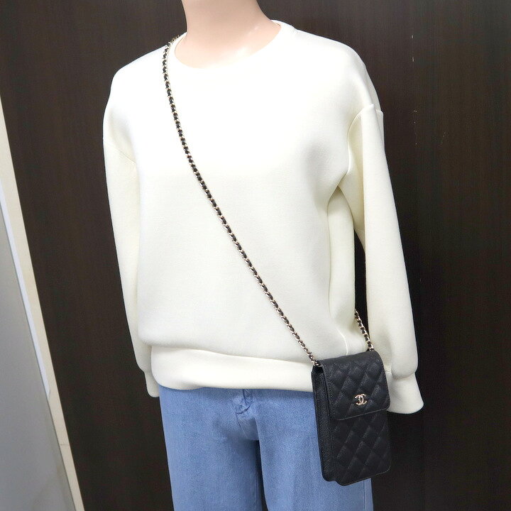 楽天市場】【CHANEL】シャネル スマホショルダー リボンチェーン 