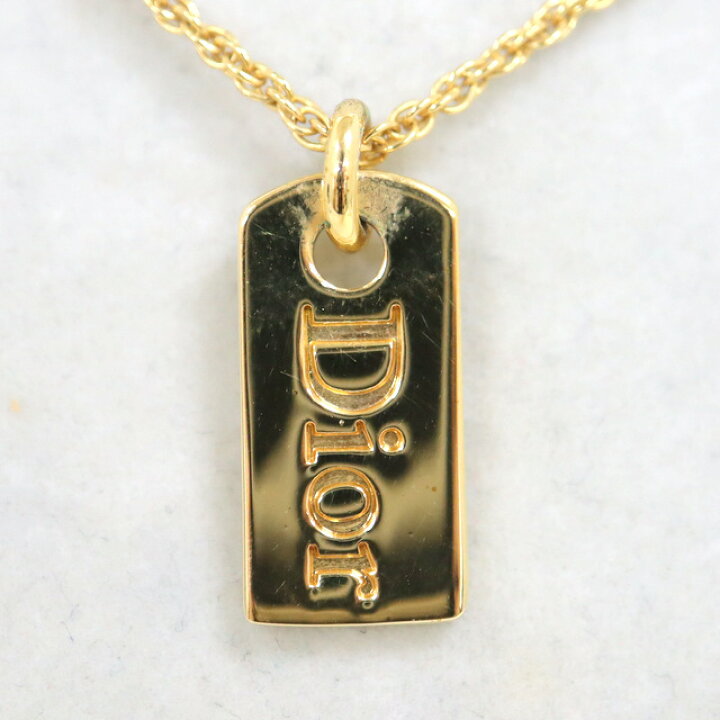 楽天市場】【Christian Dior】ディオール ロゴプレート ネックレス  