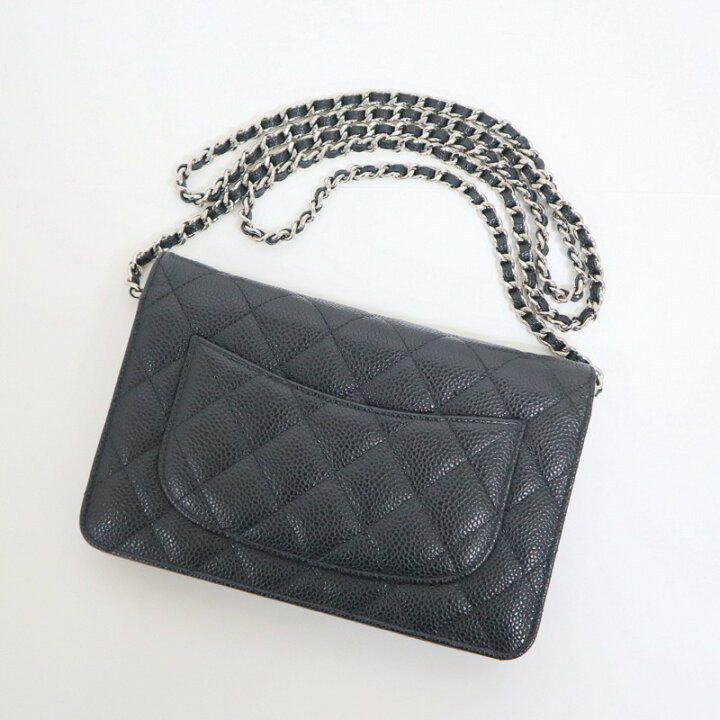 楽天市場】【CHANEL】シャネル チェーンウォレット ブラック×シルバー  