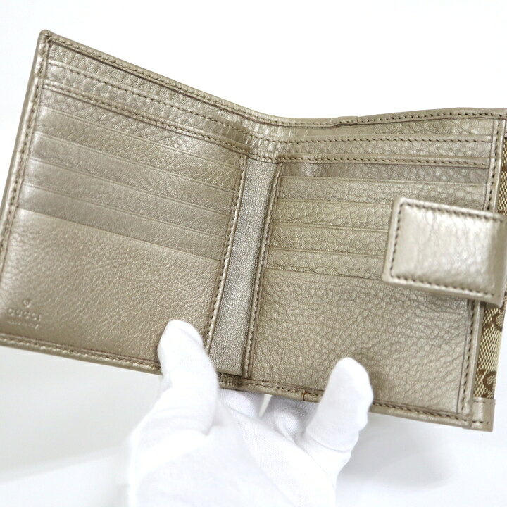 楽天市場】【GUCCI】グッチ ベラ 三つ折り財布 バンブー メタリック  