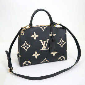 【LOUIS VUITTON】ルイヴィトン プティパレPM 2WAYバッグ ブラック＆ベージュ モノグラム・アンプラント M58913【中古】【代金引換不可】/ok04451ik