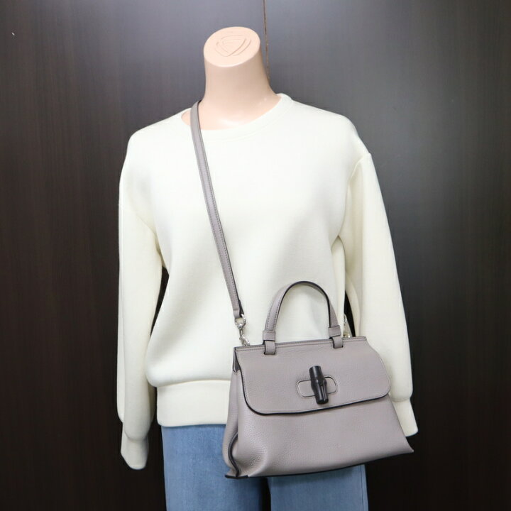 楽天市場】【GUCCI】グッチ バンブーデイリー 2WAYバッグ グレー 