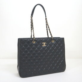 【CHANEL】シャネル ラージショッピングトート キャビアスキン ブラック×ゴールド金具 A91046【中古】【代金引換不可】/kt14898hm