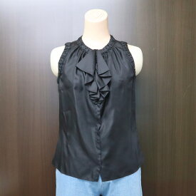 【LOUIS VUITTON】ルイヴィトン ノースリーブ・シルクブラウス シルク100% ブラック #36【中古】【代金引換不可】/br5893tg