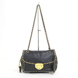 【PRADA】プラダ チェーンショルダーバッグ ブラック レザー BR4588【中古】【代金引換不可】/tm10463ik