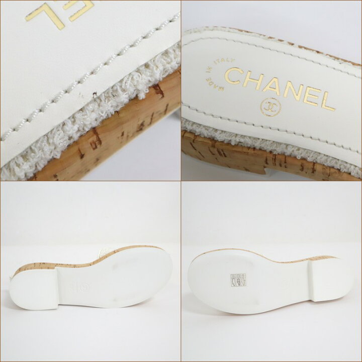 楽天市場】【CHANEL】シャネル チェーンデザイン・ミュール ツイード 