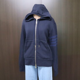 【THOM BROWNE】トムブラウン ジップアップパーカー ネイビー MJT249A-06910415 サイズ1【中古】【代金引換不可】/tm09751tg