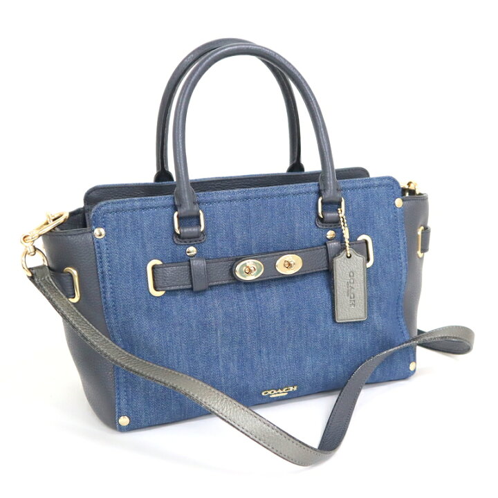 楽天市場】【COACH】コーチ デニム2Wayバッグ デニム×レザー 花柄 