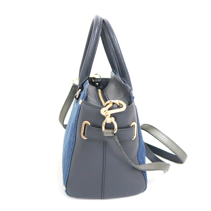 楽天市場】【COACH】コーチ デニム2Wayバッグ デニム×レザー 花柄 