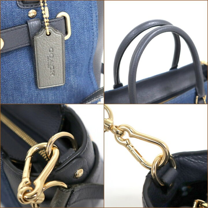楽天市場】【COACH】コーチ デニム2Wayバッグ デニム×レザー 花柄 