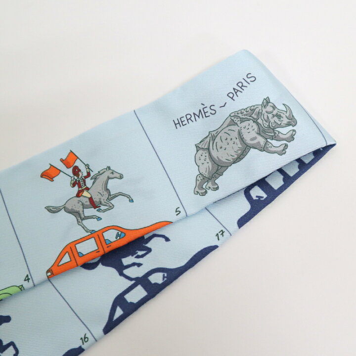 楽天市場】【HERMES】エルメス ツイリー パラード ブルーグラシエ  