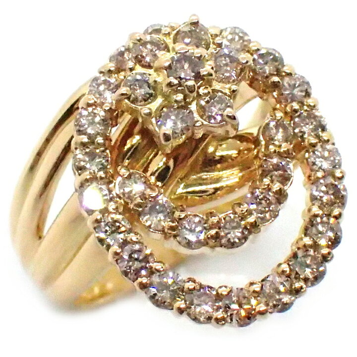 72N4940S】K18 天然ダイヤモンド リング 11号 楽天市場  