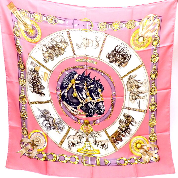 楽天市場】【☆美品☆】HERMES/エルメス『カレ90《CHEVAUX DE TRAIT  