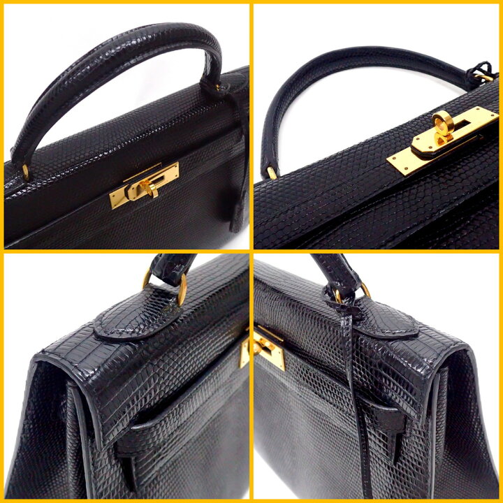 楽天市場】HERMES エルメス 『ケリー 32』 外縫い 《ブラック×リザード  
