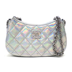 【★CHANEL★】シャネル『チェーンクラッチ』《イリディッセントミラー》ゴートスキン×ミラーシルバー/AP3691/ランダムシリアル/マトラッセ/チェーンバッグ/ショルダーバッグ/ミニバッグ/ミニショルダー/レディース/CCマーク/レア　36798k0254 ＠【中古】【未使用】