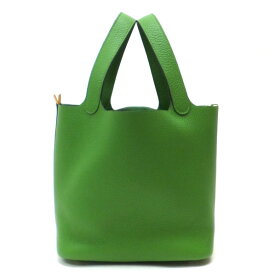 【★HERMES★】 エルメス　『ピコタンロック MM/22』　《ヴェールユッカxゴールド金具×トリヨンクレマンス×W刻印（2024）》　ハンドバッグ/グリーン/緑/トリオンクレマンス/TaurillonClemence/レザー/革　38756k029.5　 ＠【中古】【★プレゼントにも★】 120.5