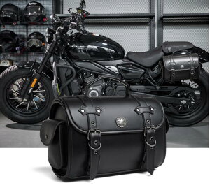 バイク用 サイドバッグ バッグ 多機能 防水 大容量 ドリンクホルダー レインカバー 簡易 バイクサイドバック バイクドリンクホルダー バイク用カバン 合皮 バイク オートバイ アメリカン 黒