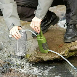 携帯浄水器 災害用浄水器 直飲み可能 アウトドア浄水器 濾過器 浄水ボトル 浄水システム 羅針盤付き ポータブル水フィルター 細菌除去 高速濾過 0.01ミクロンフィルターシステム ミニ浄