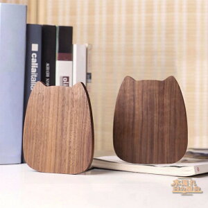 ブックエンド 2点セット 木製 可愛い かわいい 無垢材 天然木 本立て ブックスタンド 猫型 ネコ型 猫耳 おしゃれ 卓上 机上 シンプル ナチュラル デザイン 北欧 L字 L字型 木製 しゃれ お洒落