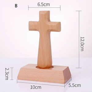 十字架 置物 イエスキリスト クロス 木製 キリスト教 礼拝 祈り 卓上 オブジェ スタンド インテリア 装飾 工芸品 磁石 礼拝堂 教会 学校 イースター飾り