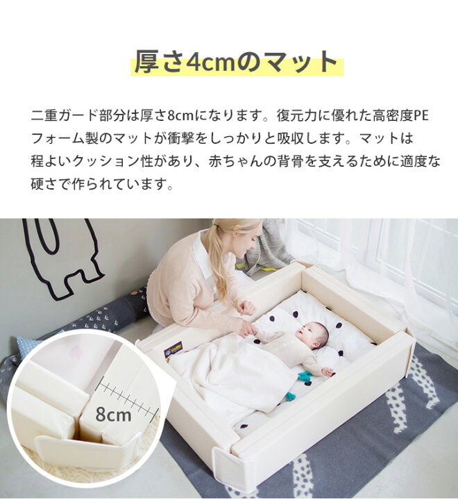 楽天市場】ベビーベッド 折りたたみ ミニ ベビーサークル マット 