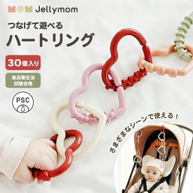 知育玩具 ハートリング ベビーリング 30個セット 赤ちゃん おもちゃ 0歳 3ヶ月 6ヶ月 1歳 出産祝い 男の子 女の子 ベビーカー 吊り下げ おでかけ リング 連結 繋げる 触覚 刺激 指先 知育 訓練 パステル くすみカラー おしゃれ かわいい 誕生日 プレゼント 孫 ギフト