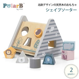 Polar B　シェイプソーター 木製玩具 知育玩具 2歳 木のおもちゃ 型はめパズル ポーラービー かわいい カラフル インテリア
